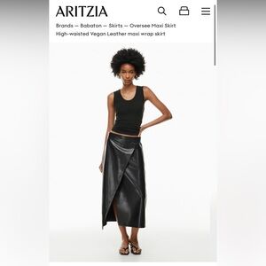 Babaton Aritzia Oversee faux leather maxi skirt size 0